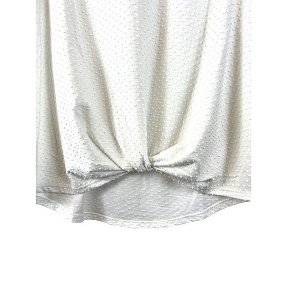 Anthropologie W5 White Short Sleeve Tie-Waist Textured Shirt Sz M EUC - Picture 3 of 6